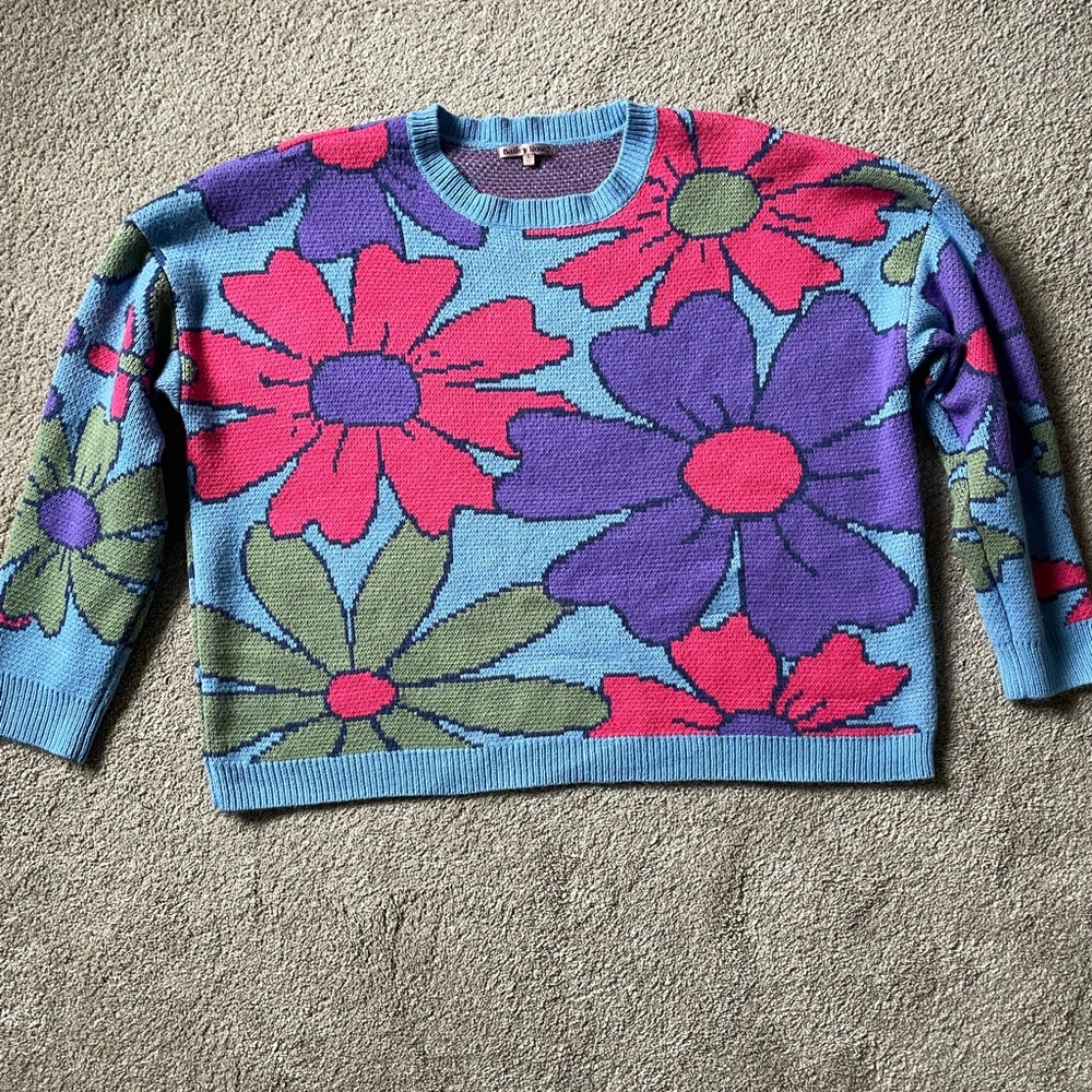 Bailey Rose Flower Sweater Size Large